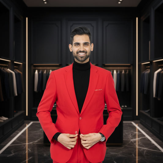 Men's Red Slim Fit 2-Piece Suit