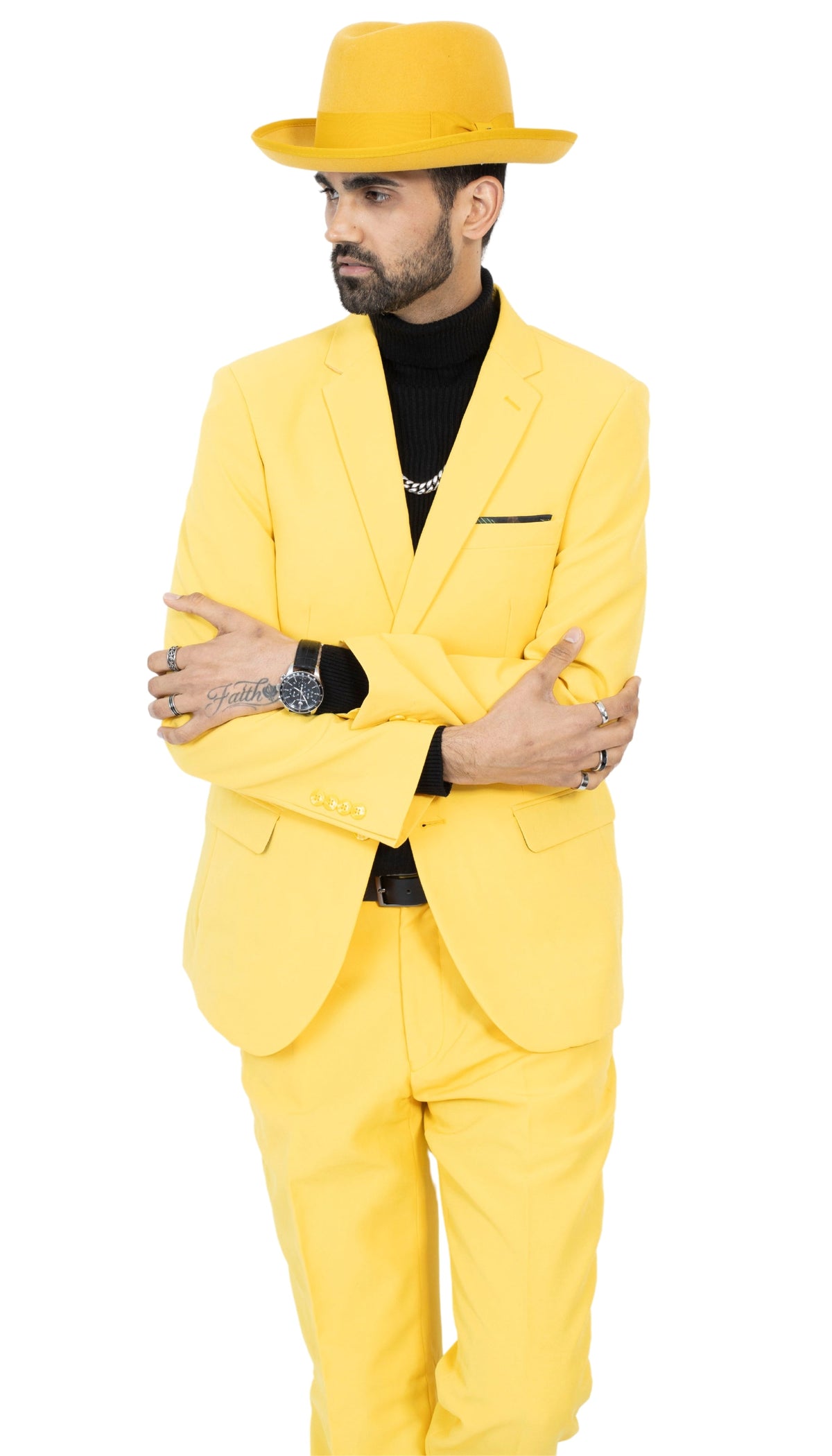 Men's Yellow Slim Fit 2-Piece Suit