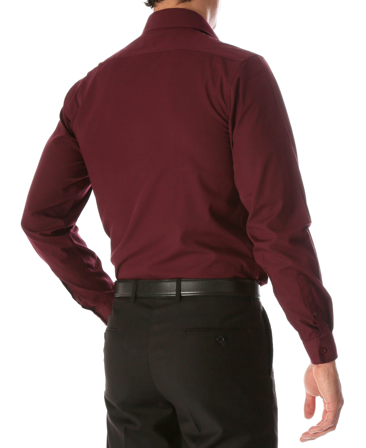 Burgundy Slim Fit Cotton Dress Shirt