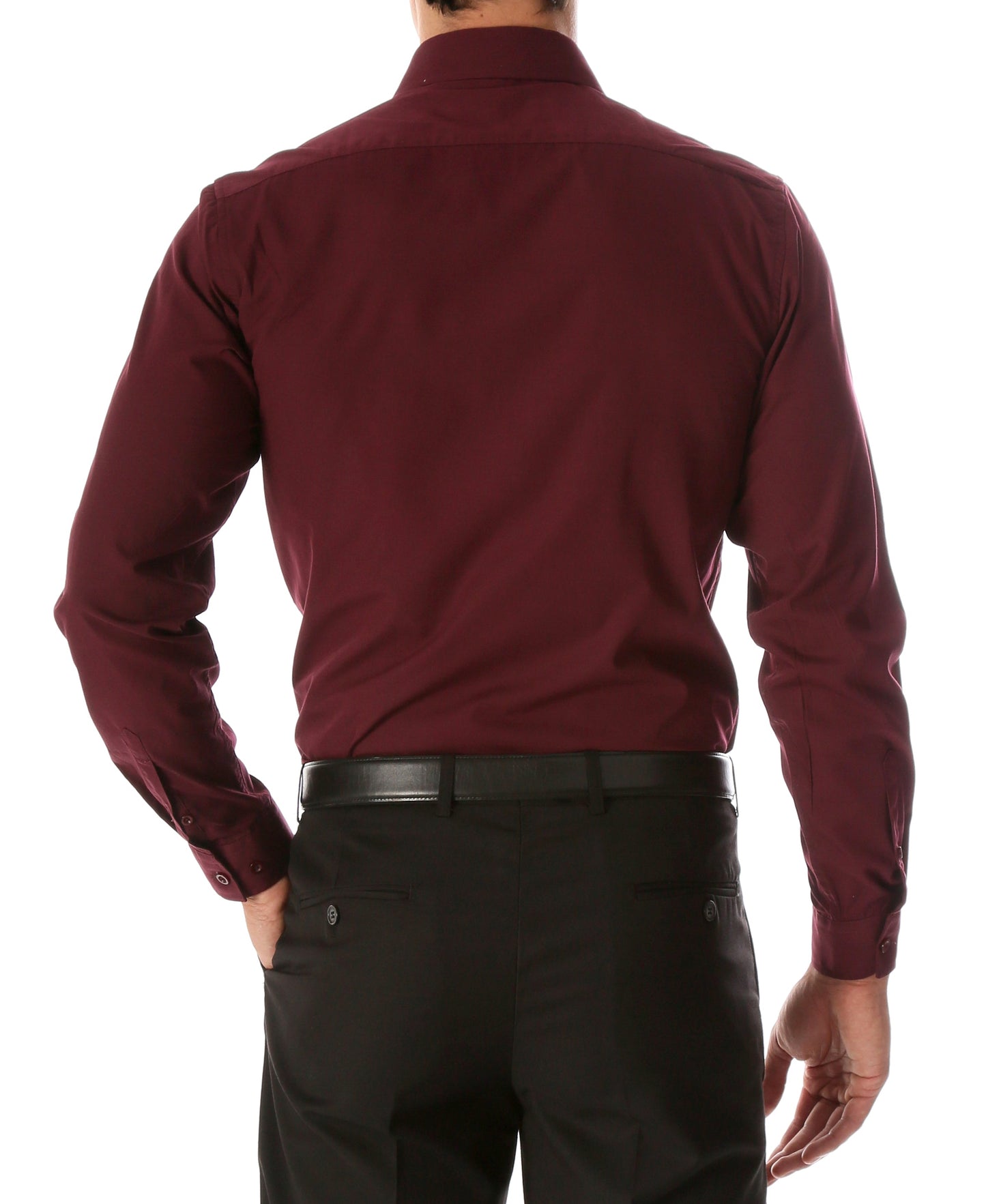 Burgundy Slim Fit Cotton Dress Shirt