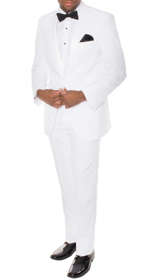 Men’s White Slim Fit 2-Piece Tuxedo