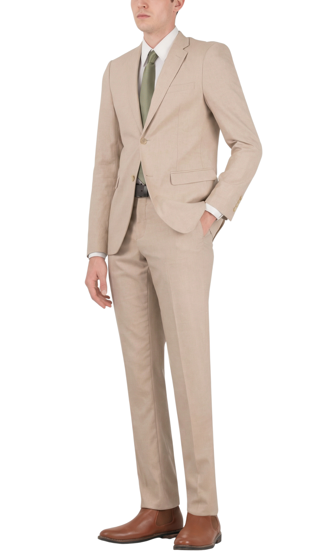 Men’s Tan Slim Fit 3-Piece Suit