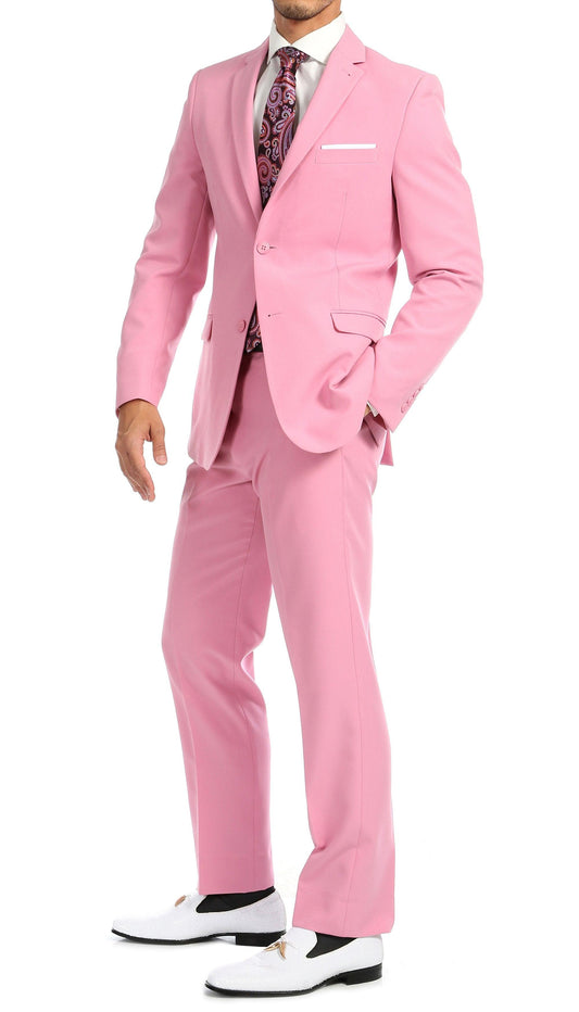 Men's Pink Slim Fit 2-Piece Suit