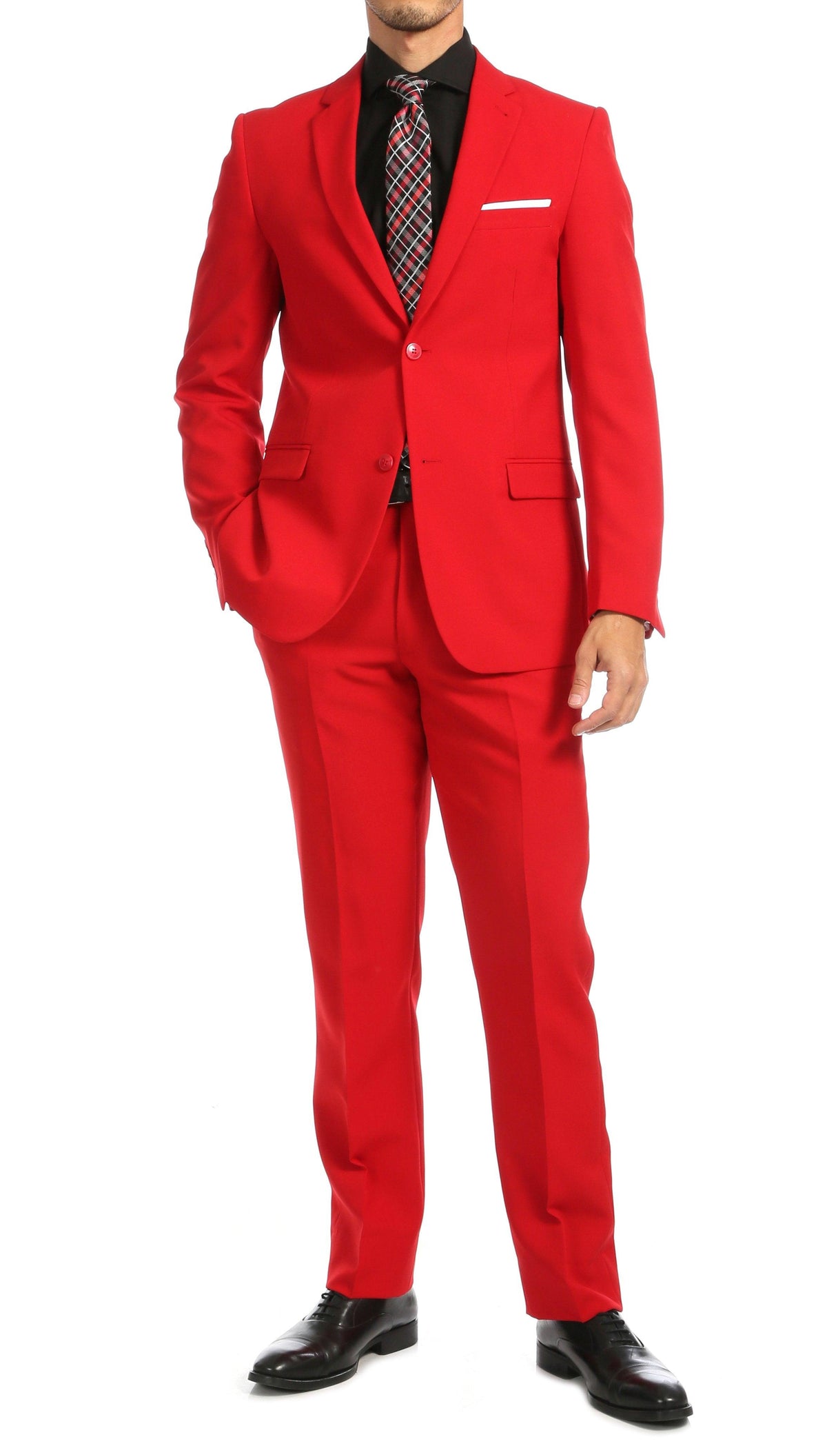 Men's Red Slim Fit 2-Piece Suit