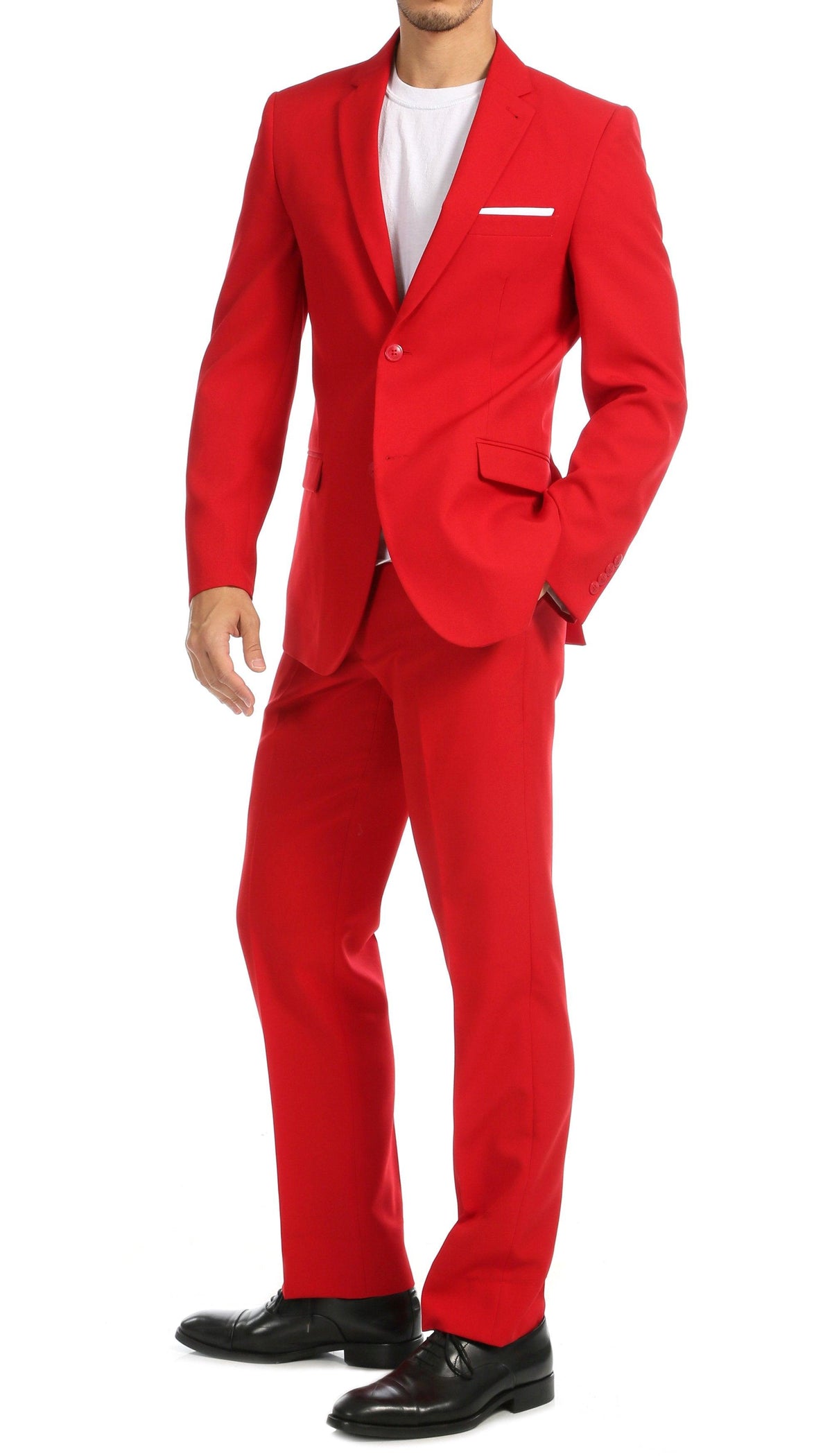 Men's Red Slim Fit 2-Piece Suit