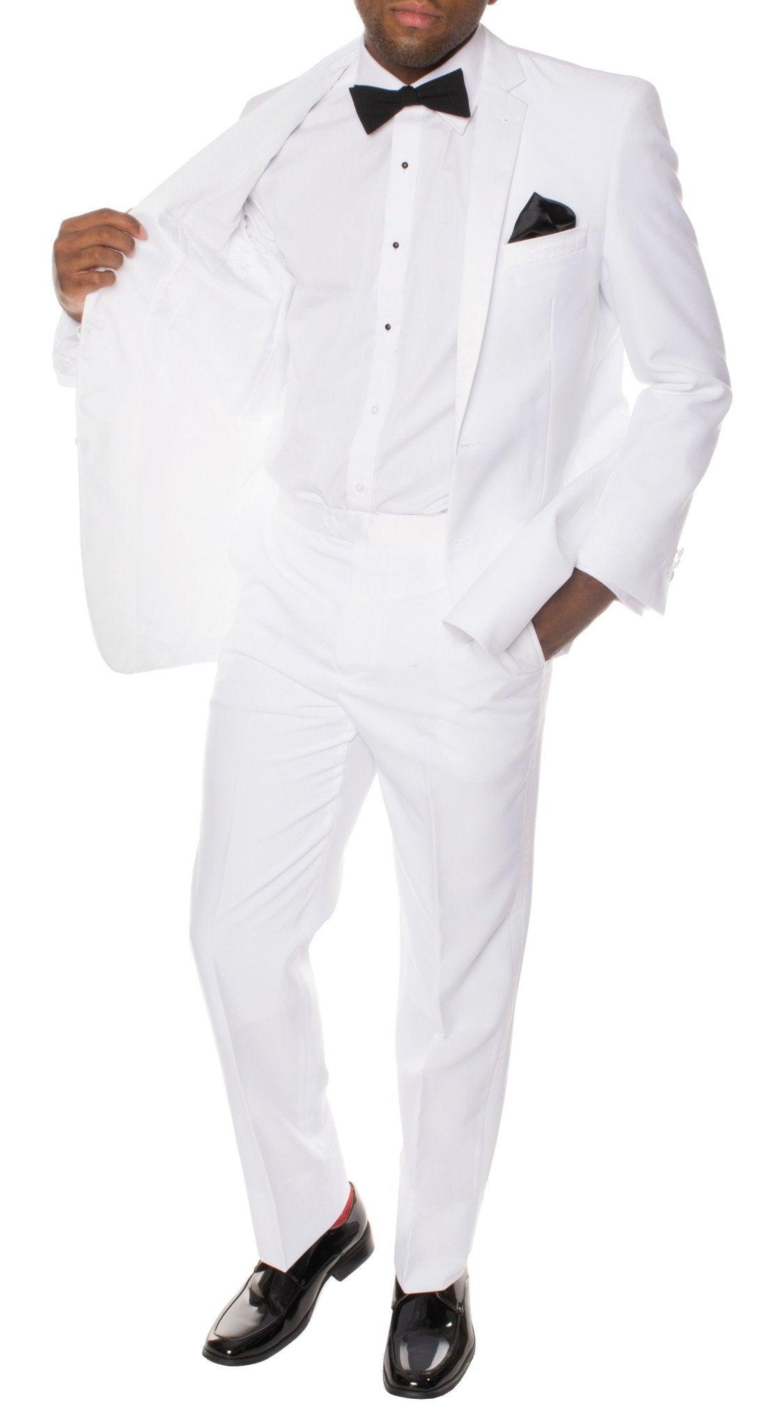 Men’s White Slim Fit 2-Piece Tuxedo