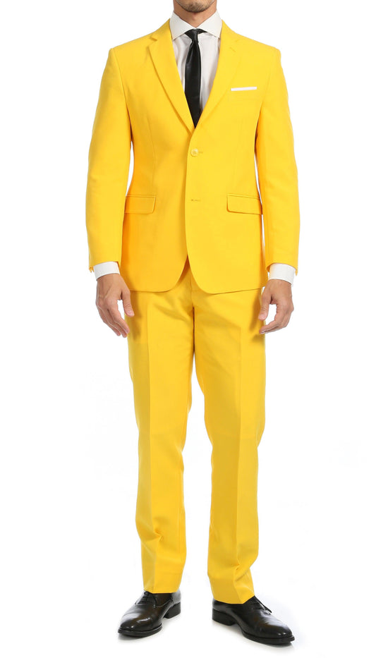 Men's Yellow Slim Fit 2-Piece Suit